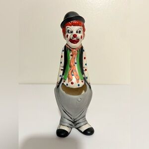 Vintage Hobo Clown Cactus Planter Sad Face Ceramic Plant Pot Pants Open Naughty